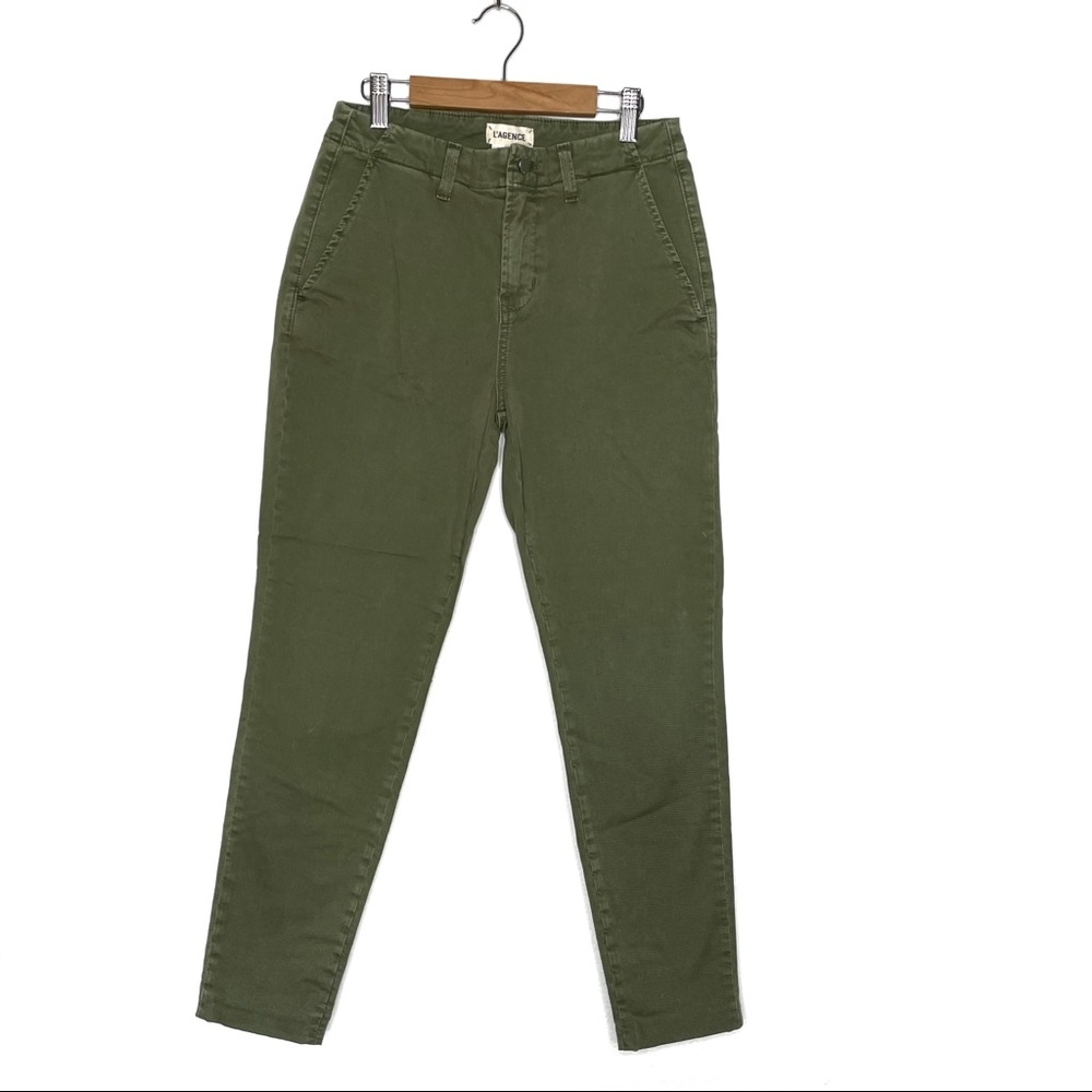 L'agence Ankle Skinny Jeans Olive Green Size 25
